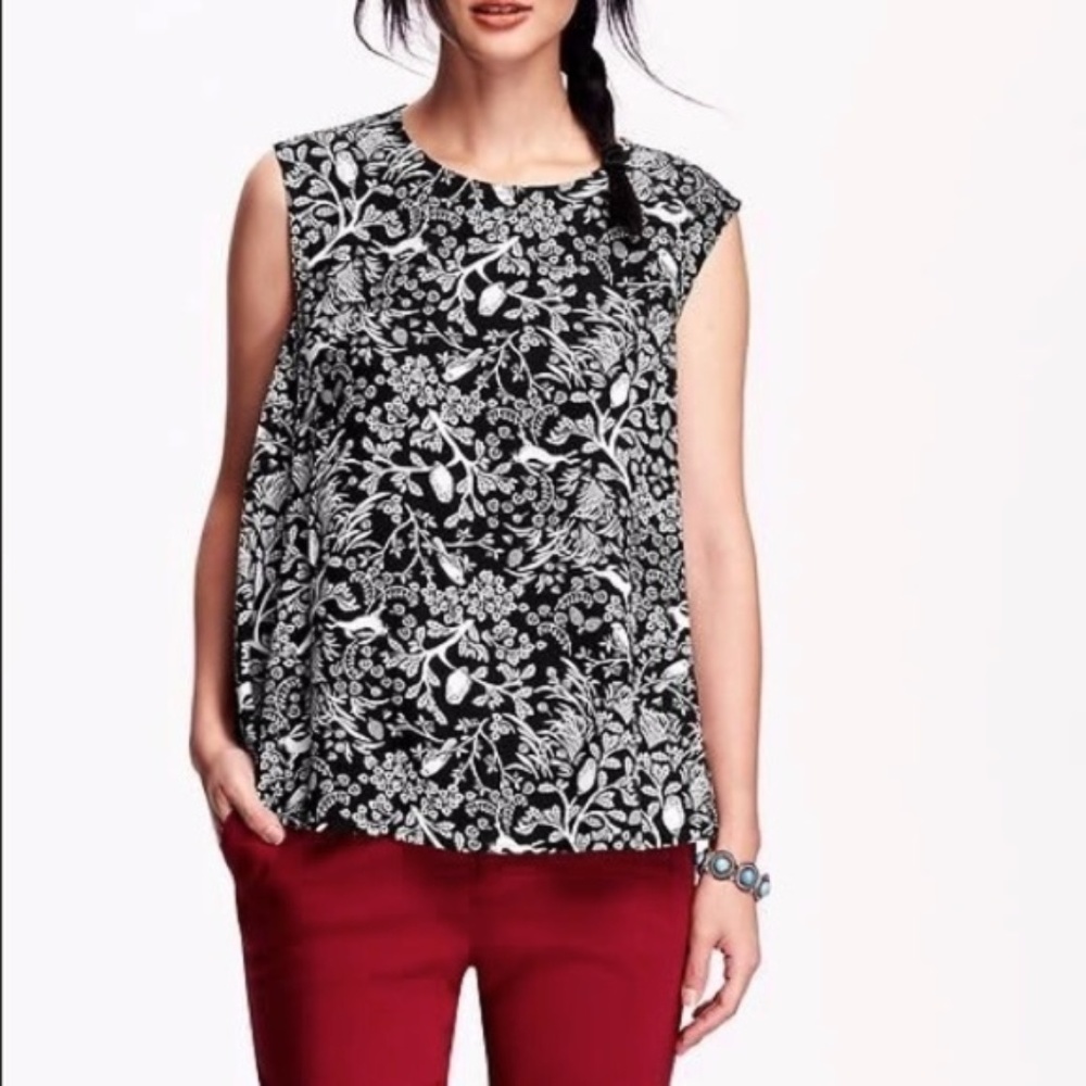 Old Navy Owl Rabbit Forrest Tank Blouse